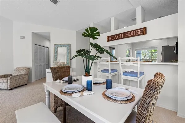 a view of a balcony from a window