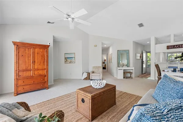 a backyard of a house with lots of green space