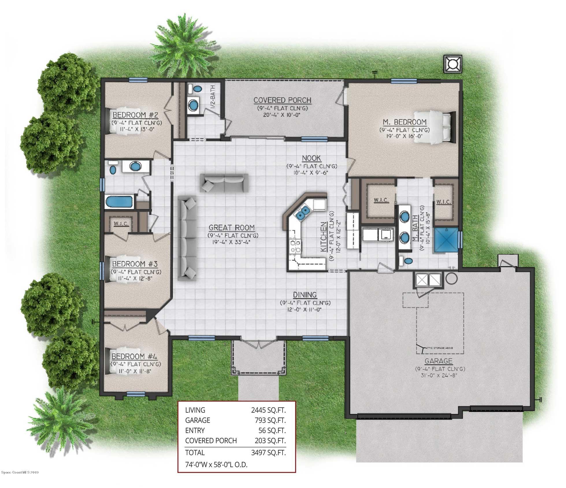 716 Doverbrook Road Northwest Palm Bay, FL 32907 - Photo 2 of 3 Batavia3Car-Floorplan