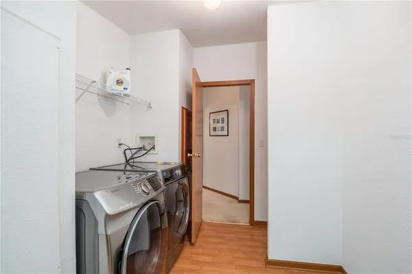 a view of small space with racks on the wall
