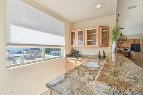 a bed room with a bed and furniture