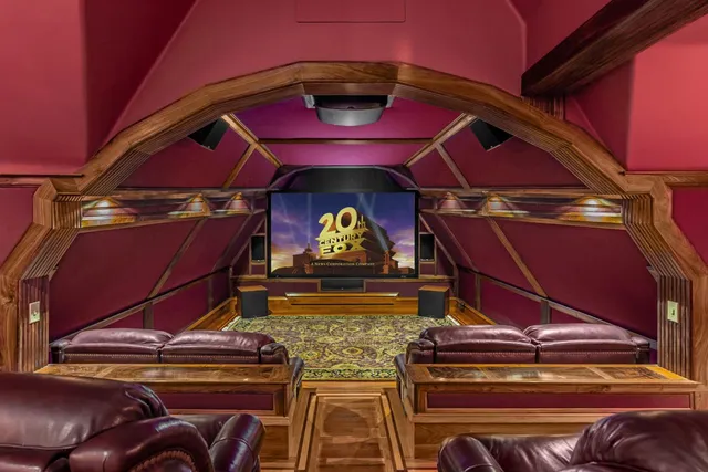 a view of a balcony with table and chairs with wooden floor