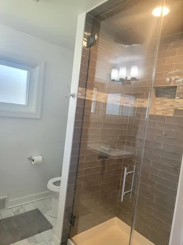 a bathroom with a shower