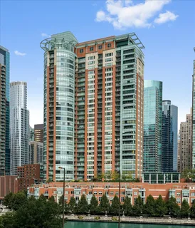 a front view of a building with glass windows