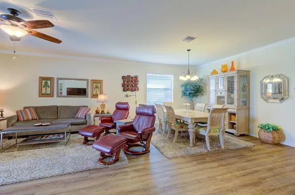 a living room with furniture