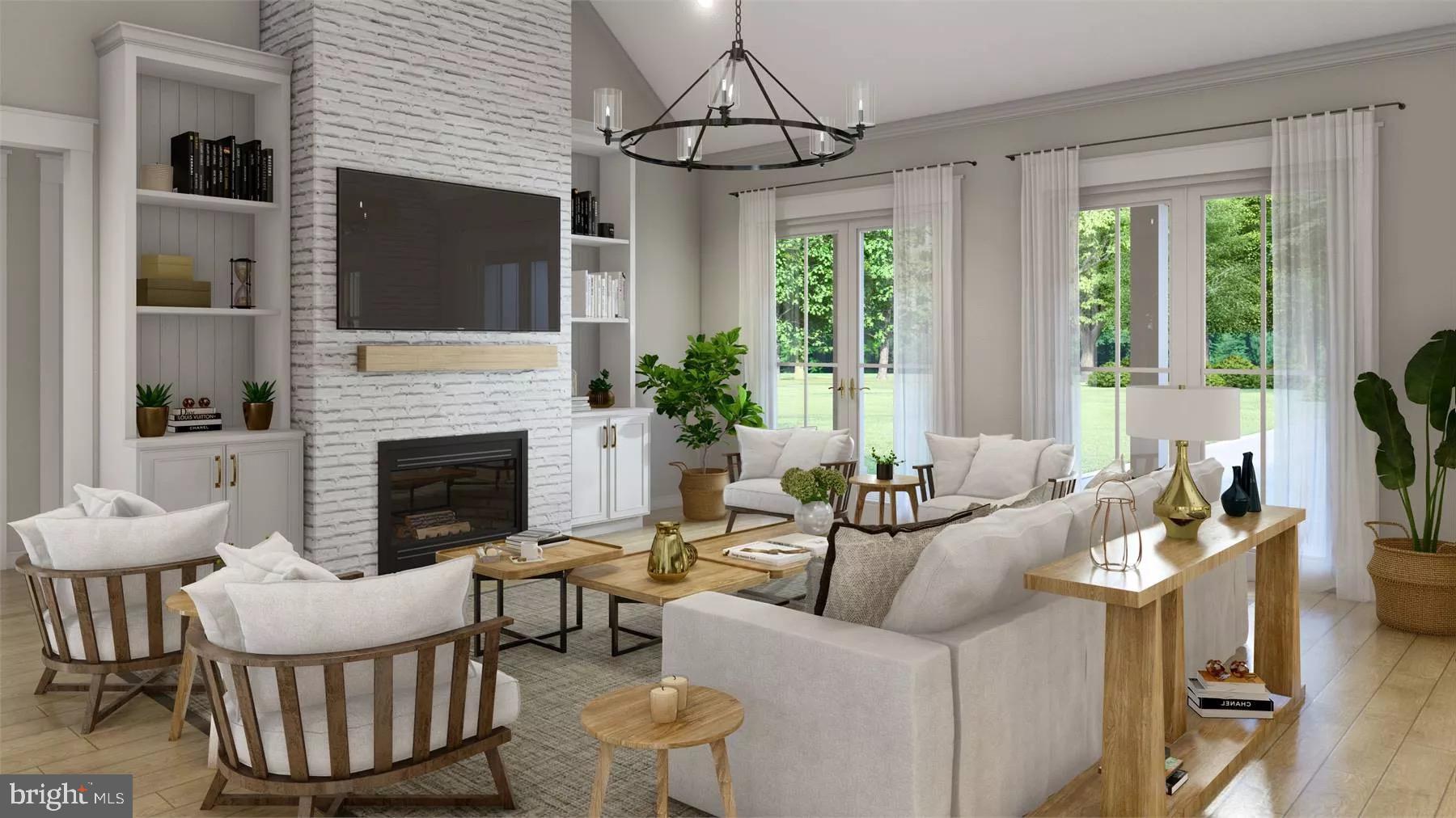 Cabin Branch Marshall, VA 20115 - Photo 7 of 12 a living room with furniture a flat screen tv and a fireplace