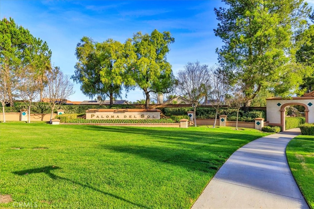 43115 Corte Landeros Temecula, CA 92592 - Photo 29 of 42 a view of a swimming pool with a garden and trees