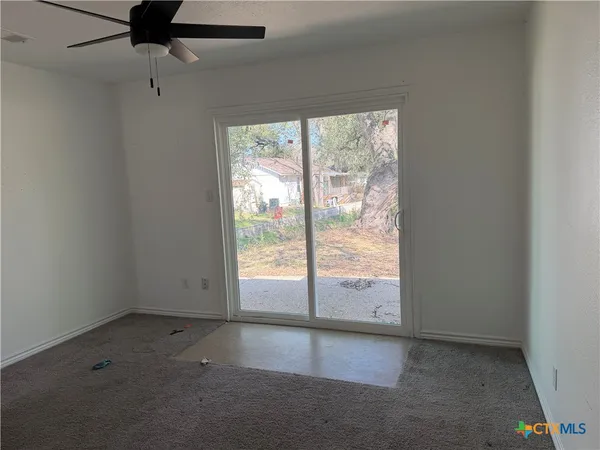 an empty room with a window