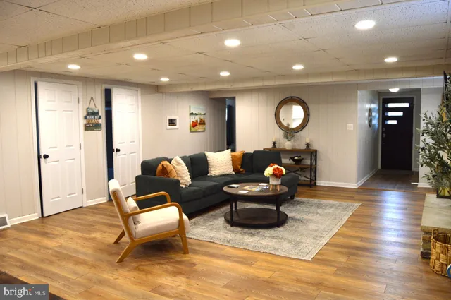 a living room with furniture