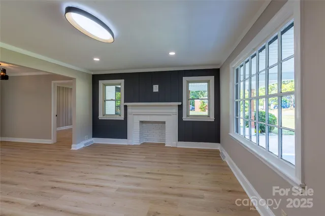 a view of kitchen and windows