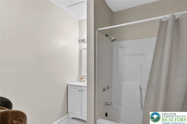 a bathroom with a shower