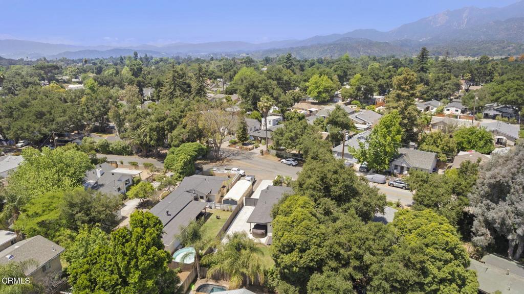 240 North Padre Juan Avenue Ojai, CA 93023 - Photo 44 of 50 an aerial view of a houses with outdoor space and trees all around
