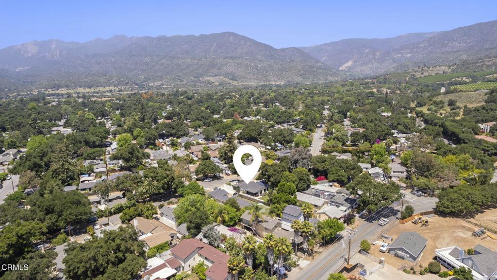 240 North Padre Juan Avenue Ojai, CA 93023 - Photo 49 of 50 an aerial view of residential houses with outdoor space and trees