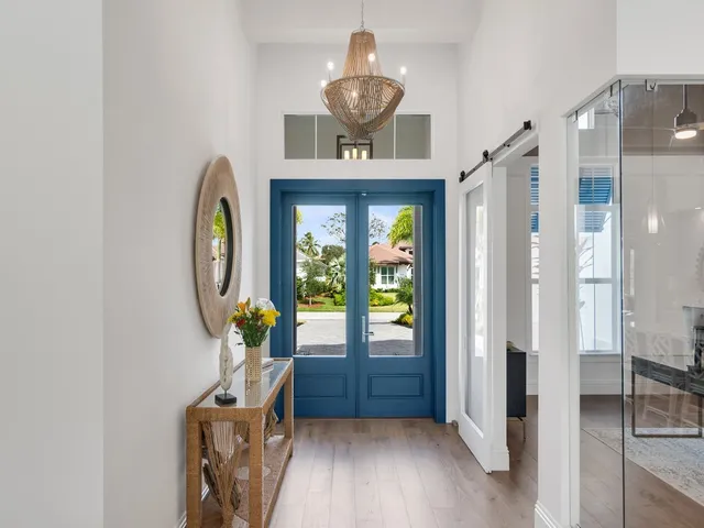 a view of entryway with wooden floor