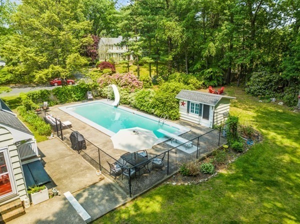 8 Candlewood Road Lynnfield, MA 01940 - Photo 39 of 41 aerial view of a house with swimming pool and sitting space