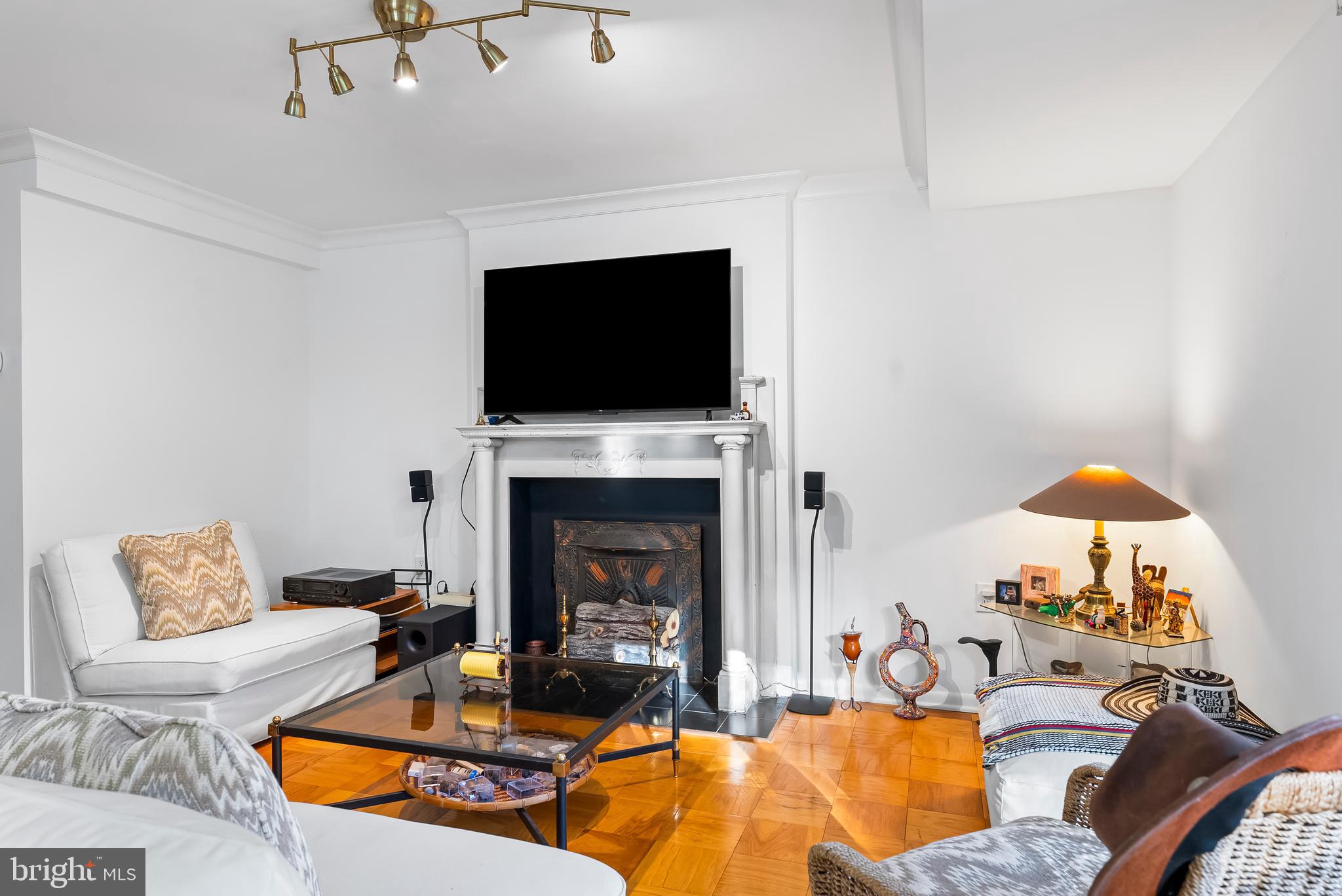 110 Cross Keys Road, Unit F Baltimore, MD 21210 - Photo 36 of 47 a living room with furniture and a fireplace