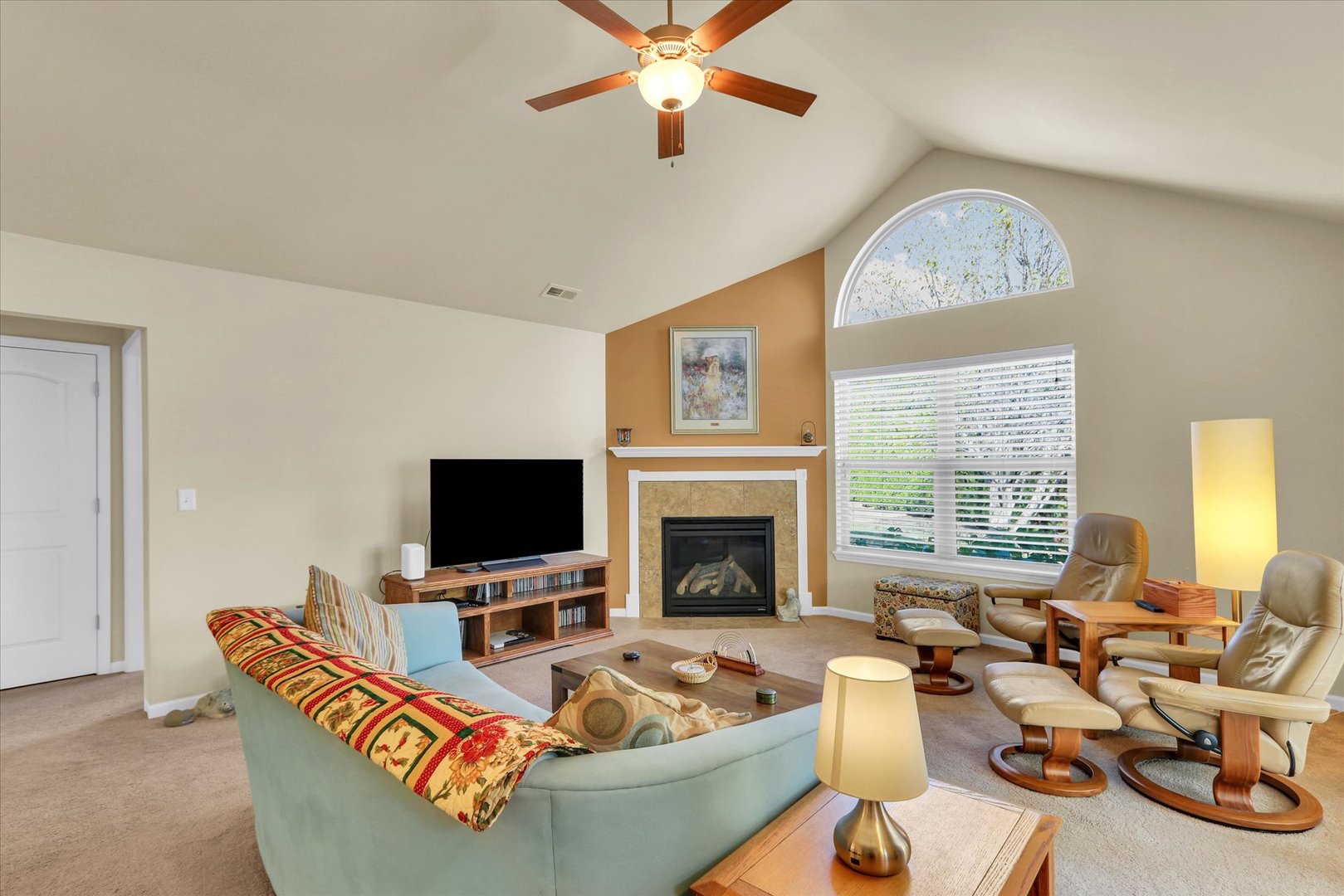 2730 Madelynn Drive Champaign, IL 61822 - Photo 13 of 35 a living room with furniture flat screen tv and a fireplace