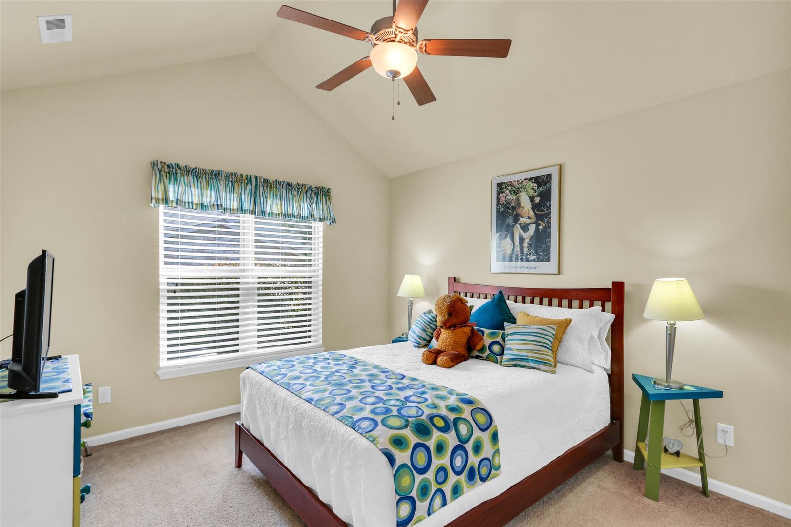 2730 Madelynn Drive Champaign, IL 61822 - Photo 30 of 35 a bedroom with bed and a chandelier