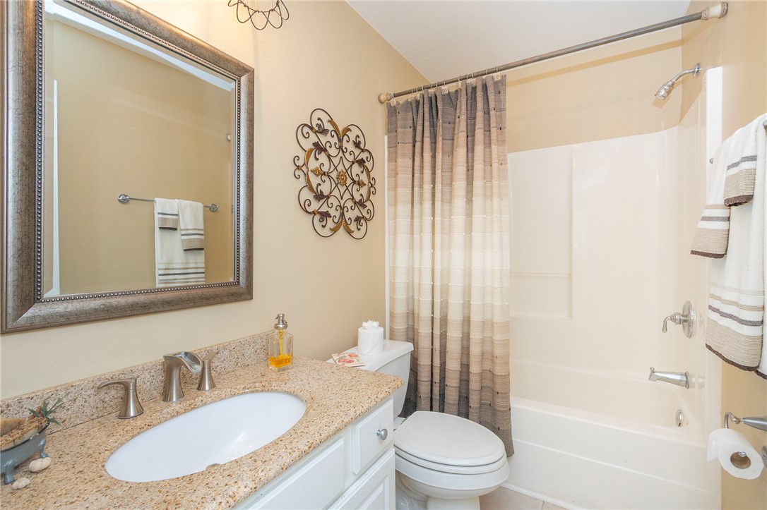 125 Inlet Pointe Drive Anderson, SC 29625 - Photo 17 of 39 Granite counters and a clean white vanity create a welcoming bathroom space.