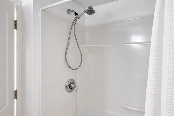 a bathroom with a shower