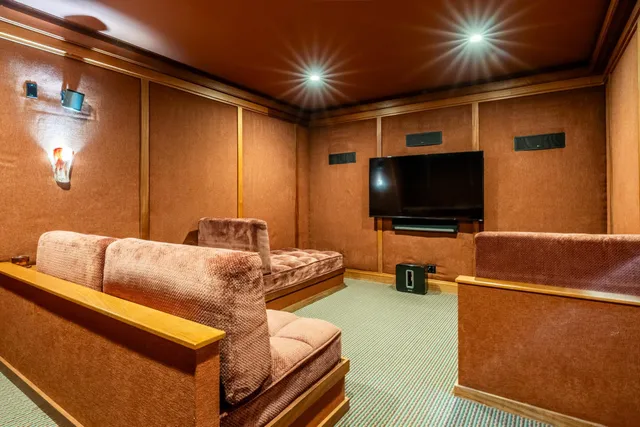 a view of a golf course with a big yard