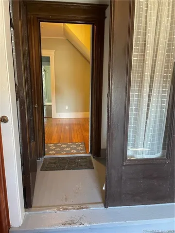 a view of a door of the house