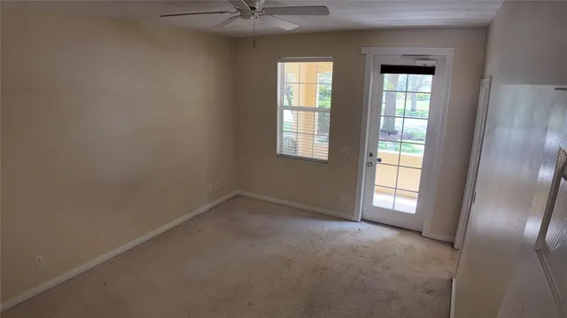 an empty room that has a window