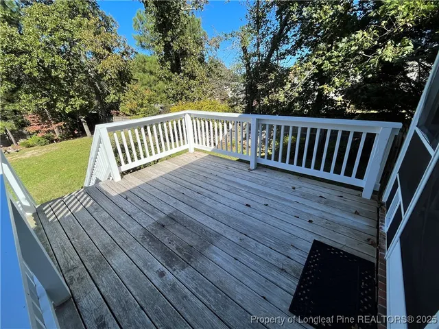 a view of deck with seating space