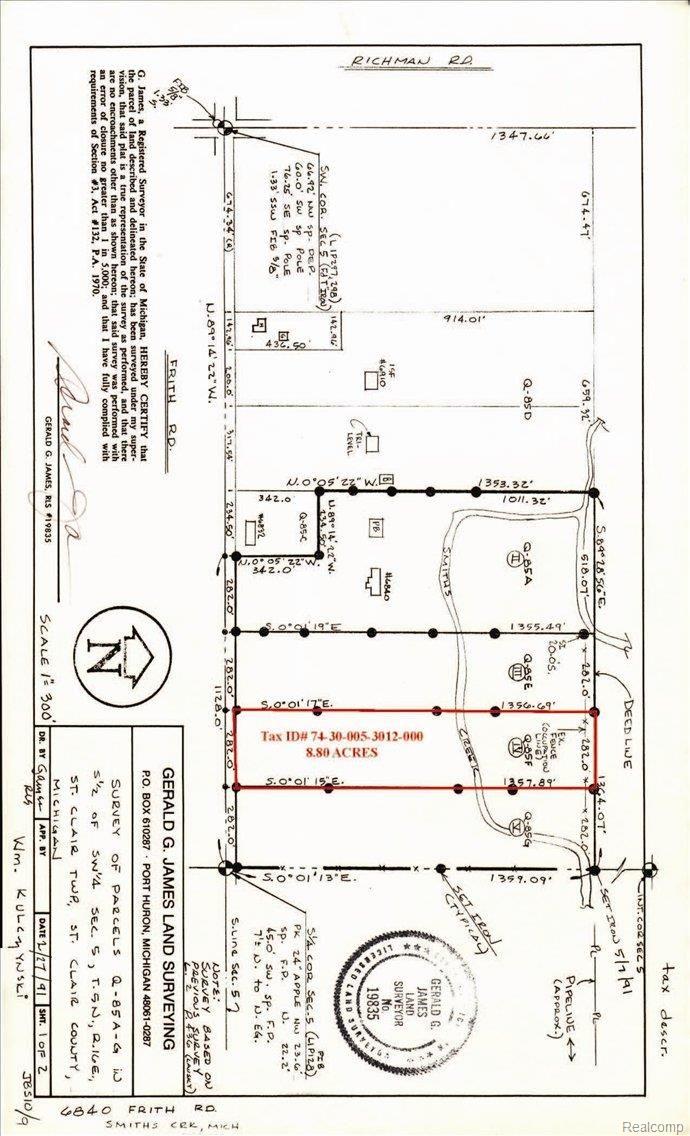 V/l Frith Road St. Clair, MI 48079 - Photo 2 of 3 Survey