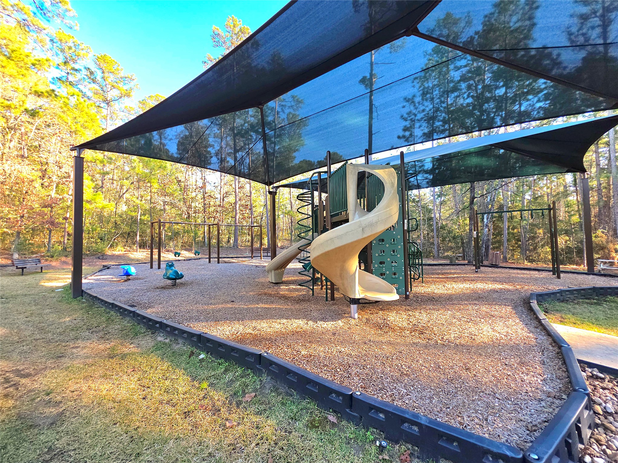 Tbd Tbd Waterwood Bay Road Point Blank, TX 77364 - Photo 12 of 16 a view of a backyard with swimming pool