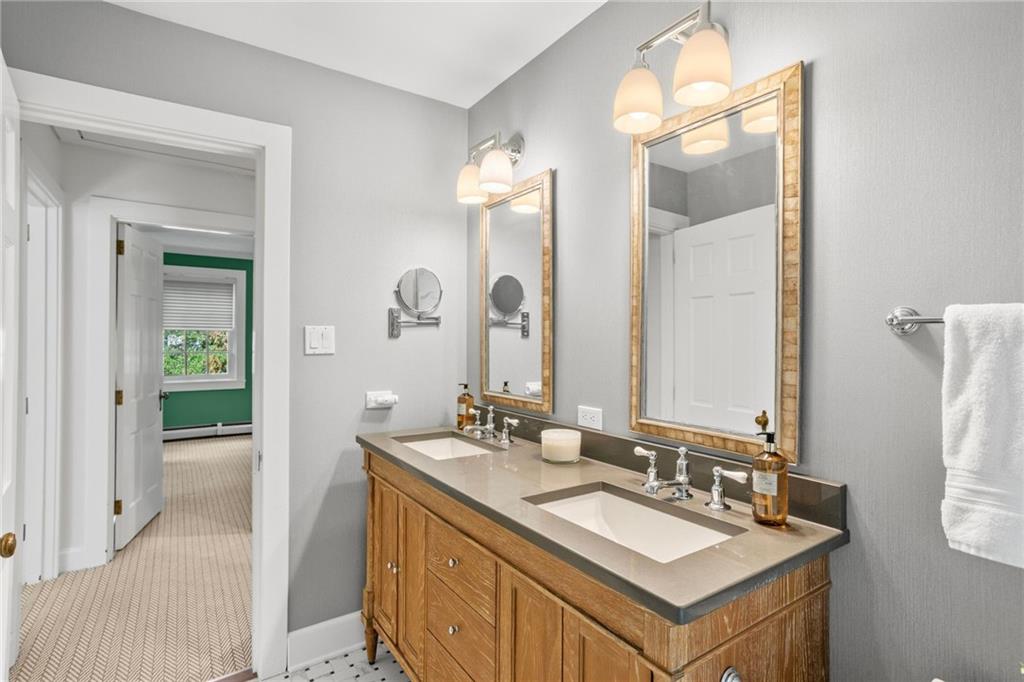 73 Stonedale Road Sewickley, PA 15143 - Photo 35 of 50 a bathroom with a sink vanity and a mirror