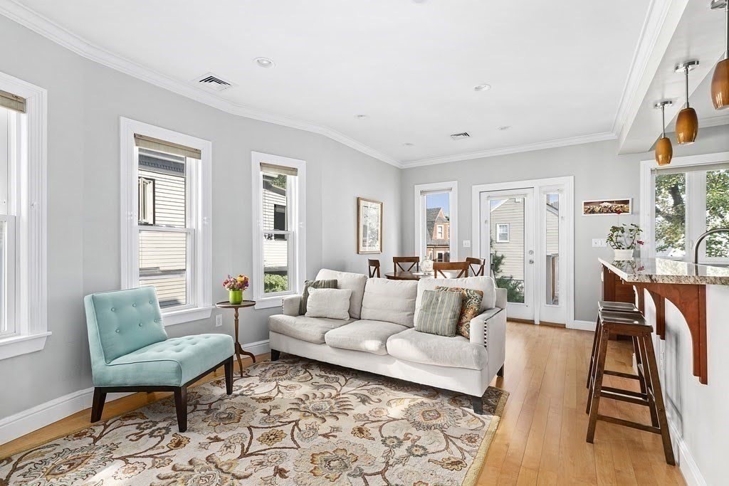 58 Liberty Avenue, Unit 2 Somerville, MA 02144 - Photo 7 of 22 a living room with furniture and a couch