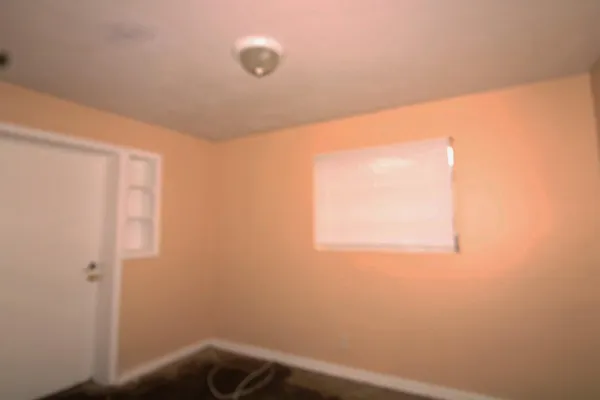 a view of a small space with a window