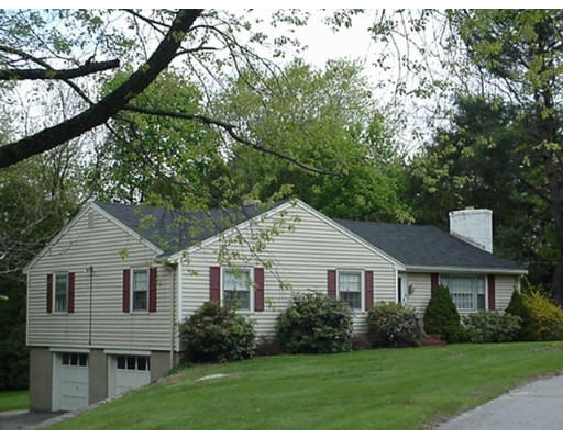 a view of a yard in front of a brick house with plants