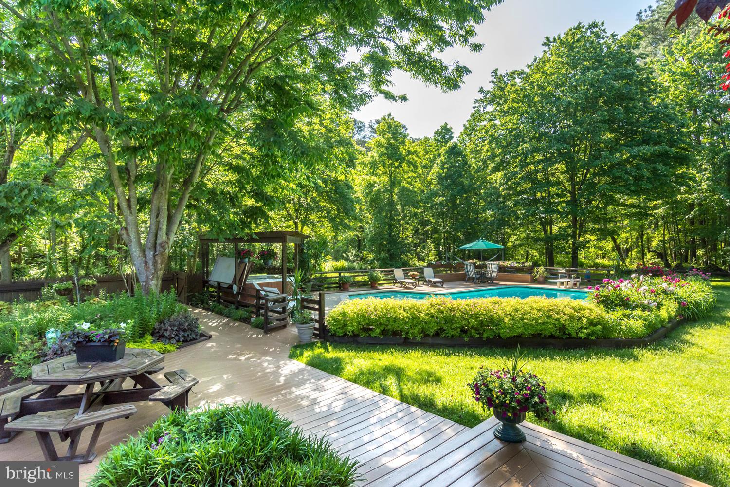 7301 Solitude Road St. Michaels, MD 21663 - Photo 7 of 30 a view of swimming pool with lawn chairs and plants