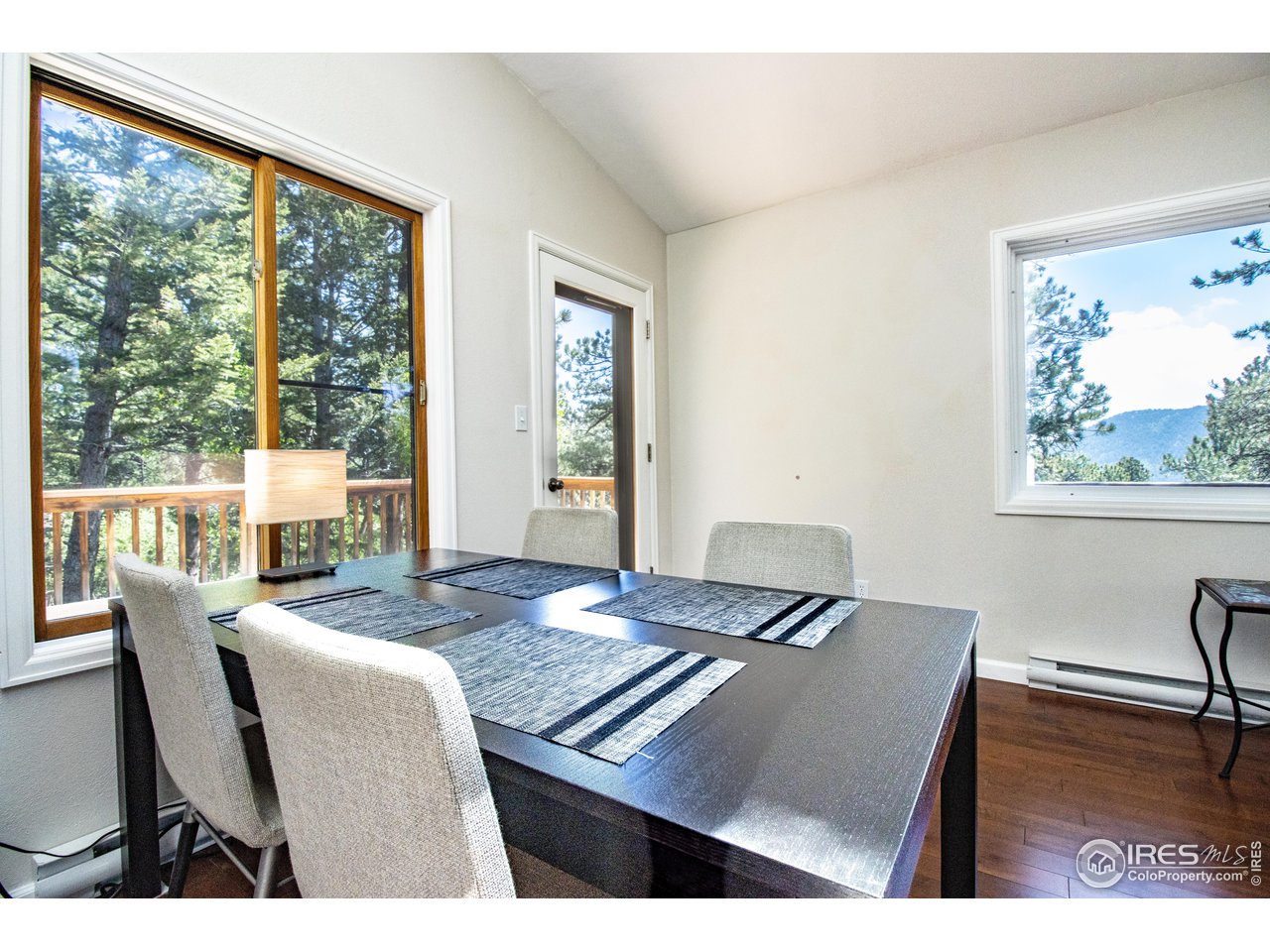 418 Ridge Road Ward, CO 80481 - Photo 26 of 36 a view of a dining room with furniture window and outside view