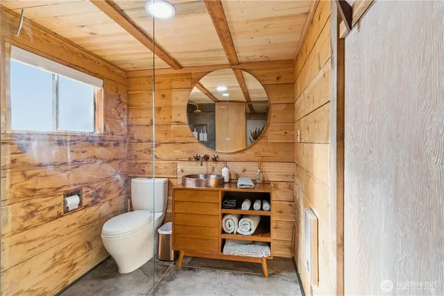 a living room with couch and a table