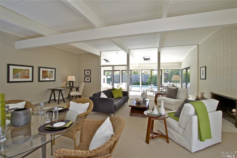 717 Montecillo Road San Rafael, CA 94903 - Photo 1 of 1 a living room with furniture and floor to ceiling windows