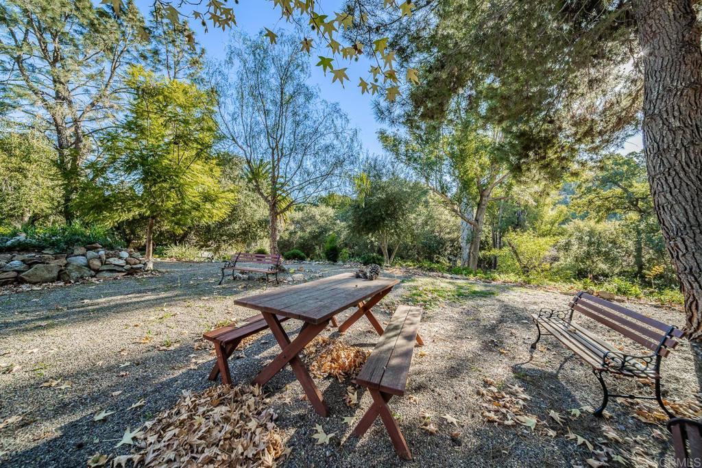 4747 Oak Crest Road, Unit 8 Fallbrook, CA 92028 - Photo 31 of 36 a view of a backyard with chairs and table