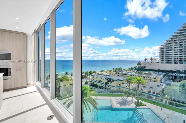 a view of a balcony with city view