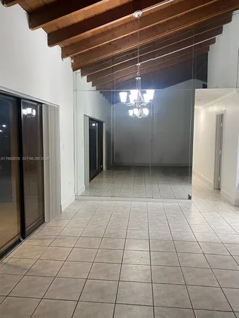 a view of a livingroom with a chandelier