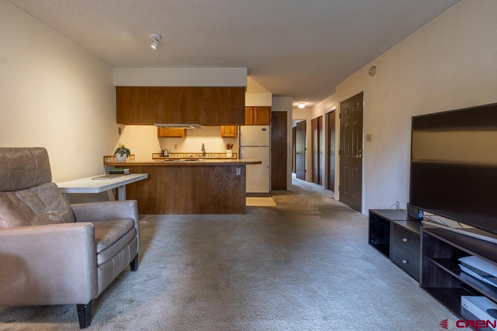 1851 Florida Road, Unit 106 Durango, CO 81301 - Photo 4 of 25 a living room with furniture and a flat screen tv