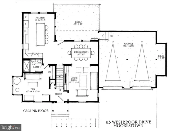 a picture of a bench in a white building