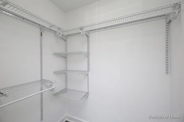 a view of a room with empty racks