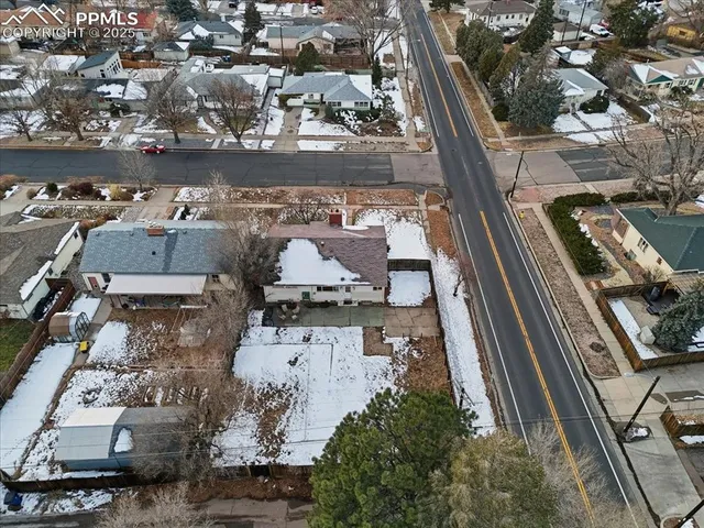 an aerial view of multiple house