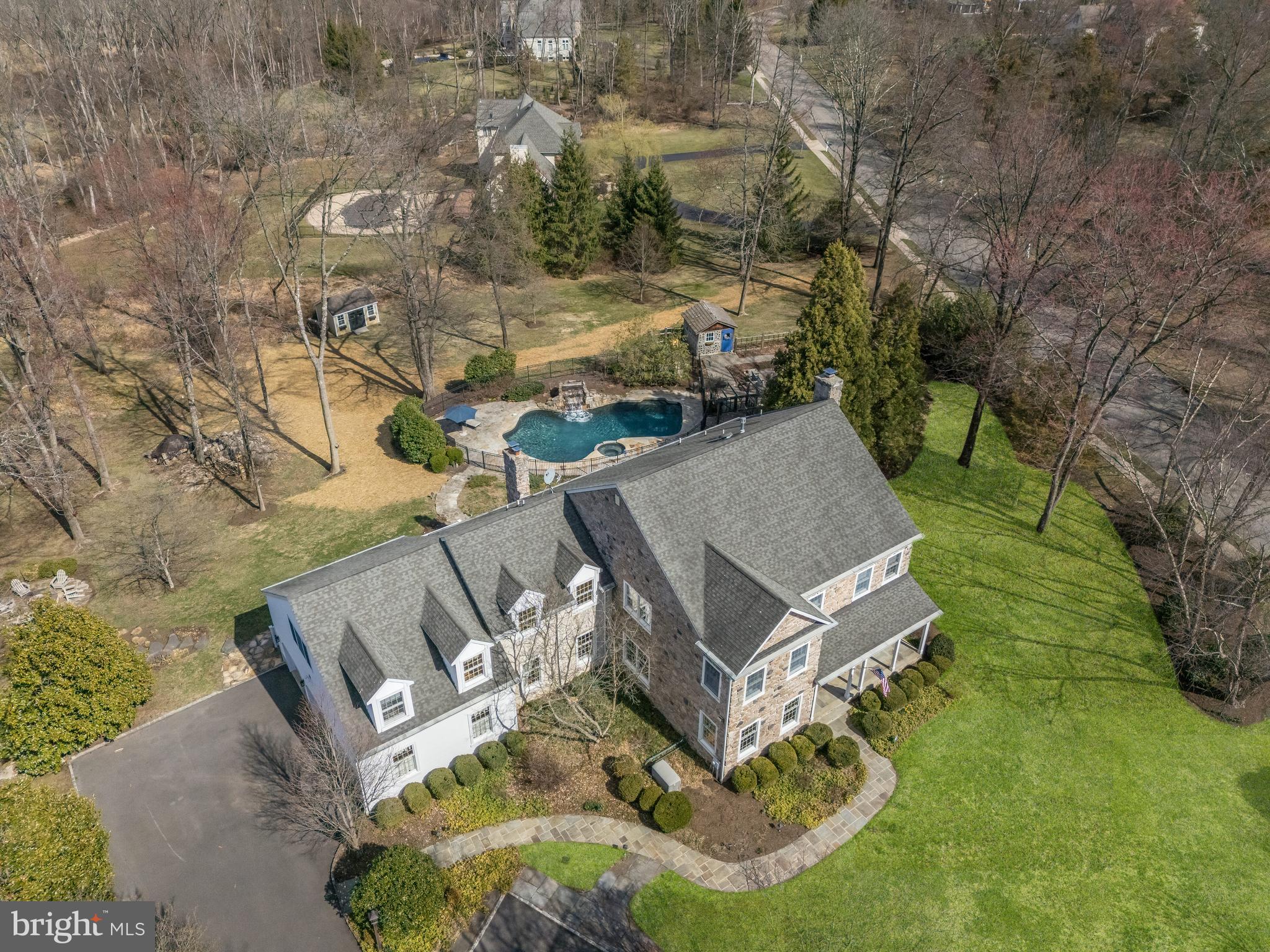 27 Milestone Drive Ringoes, NJ 08551 - Photo 72 of 75 an aerial view of a house with a yard and trees
