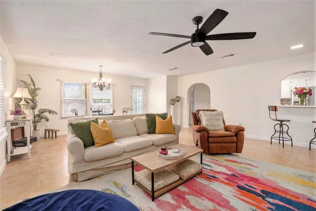 a living room with furniture