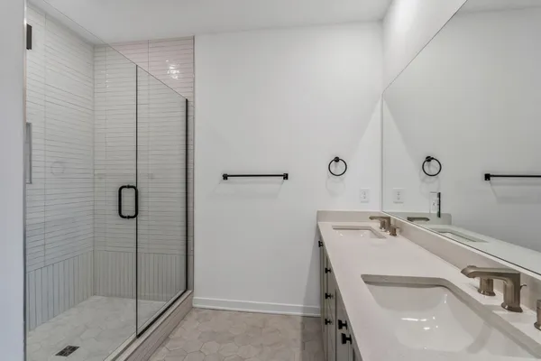 a bathroom with a shower