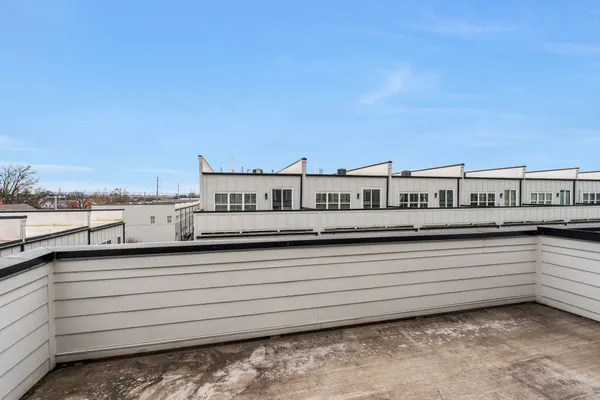 a view of a balcony with double vanity