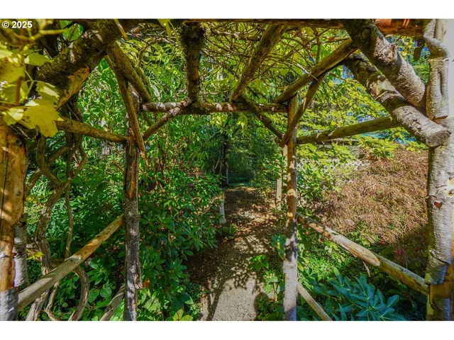 a backyard of a house with lots of green space